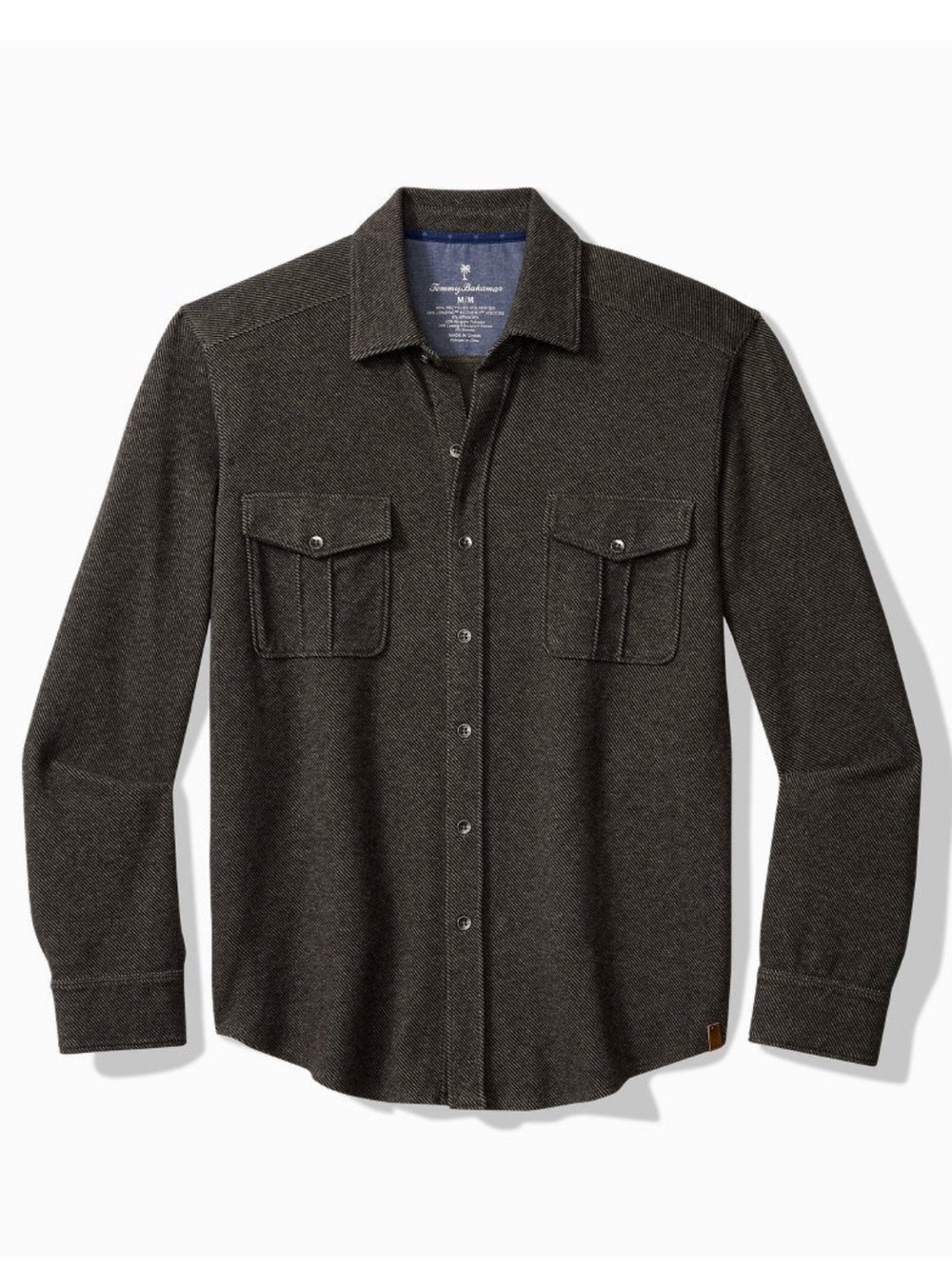 Tommy Bahama Fireside Coast Stretch Flannel Long Sleeve Camp Shirt Size Large